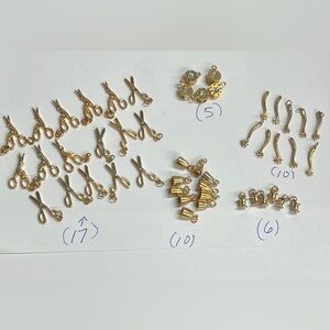 48 Pieces Lot Goldtone Charms
Scissors (2 styles), bells, scrolls, etc